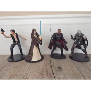 Star Wars Disney Store Figure Lot Han Solo Obi-Wan Moff Gideon Mandalorian